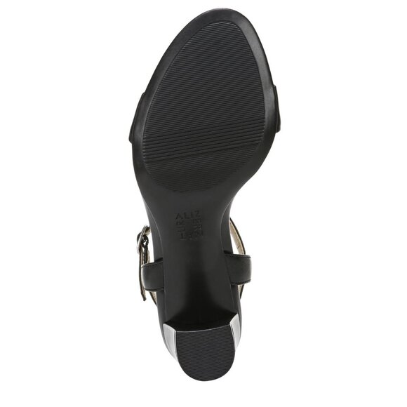 NWT Naturalizer Ankle Strap Chunky Block Heel Dress Sandal Black Smooth 7.5M - Picture 4 of 16